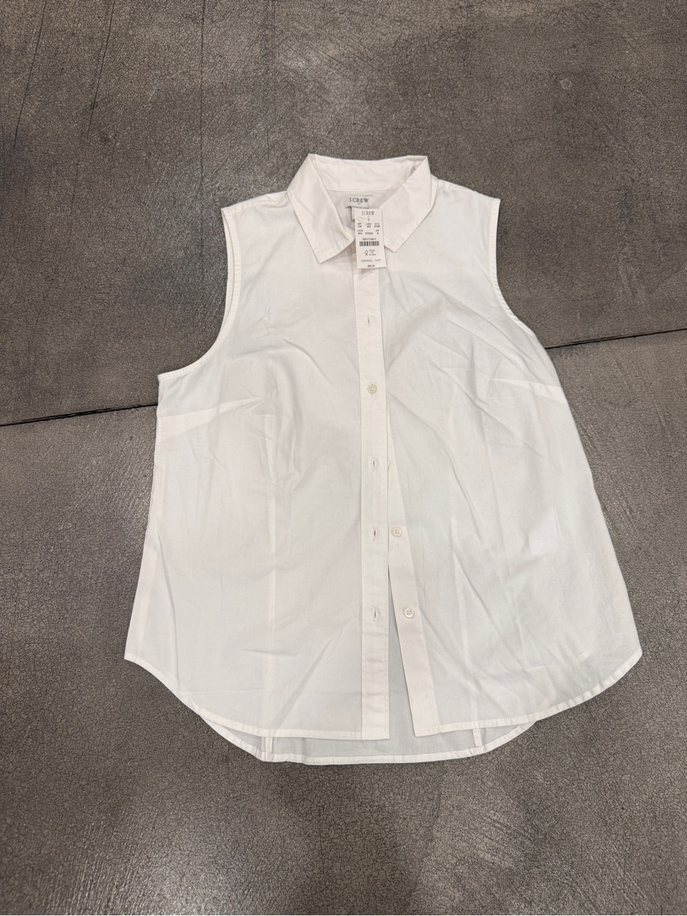 J. Crew White Sleeveless Button-Down Top